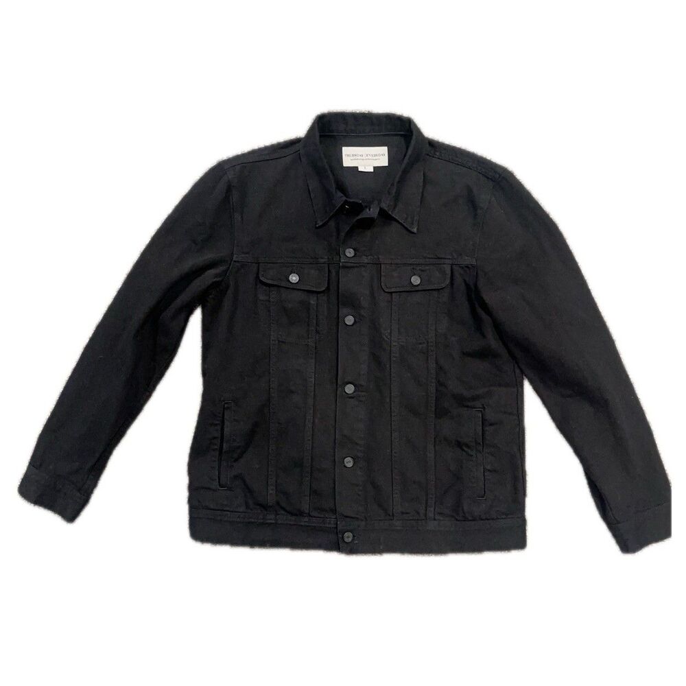Thursday Boot Company Everyday Black Denim Trucker Jean Jacket Men's L